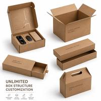 Boîte d'expédition en carton ondulé kraft écologique personnalisée avec logo imprimé en gros pour l'e-commerce