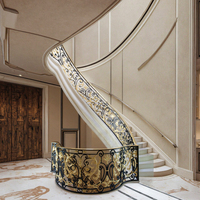 Designs de rampes d'escalier en fer forgé de style victorien de luxe par JXY, résistantes à la rouille, garantie de 5 ans pour la maison