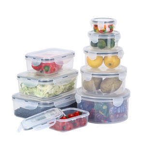 16 Piece PP Food Containers Set With Lids Clear Kitchen Organization Lunch <b>Boxes</b> Plastic Airtight Food Storage Containers Set - Product Image 1