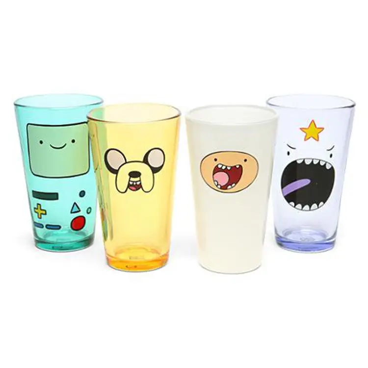 4 Pack Set Adventure Time Faces 16 unzen Pint Glass