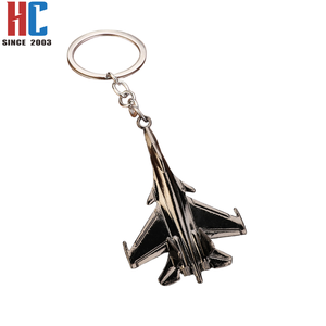 Porte-clés pendentif en alliage métallique plaqué or 3D moderne, modèle d'avion de chasse aérospatial, personnalisé en usine depuis 23 ans - Product Image 2