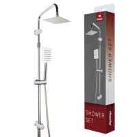 Ensemble de douche et robinetterie de luxe en acier inoxydable 304 pour salle de bain, avec mitigeur de douche