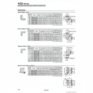 นิวเมติกส์แบบสัมผัสเดียว KQ2L06-00A ชิ้นส่วนนิวเมติก SMC - Product Image 1