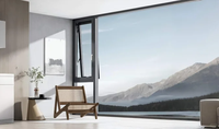 Ventana Abatible y Giratoria de Aluminio con Rotura de Puente Térmico, Ventana Abatible Interior, Doble Vidrio Templado, Aislamiento Acústico para Villa