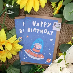 Custom Eco friendly Paper Seed Feliz Aniversário Obrigado presente cartão wildflower Plantable flor convites cartões