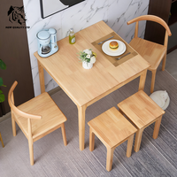 Table à manger carrée en bois, nouvelle mode, meubles de maison, fabrication chinoise, prix bas, sur mesure, grand stock prêt à être expédié.