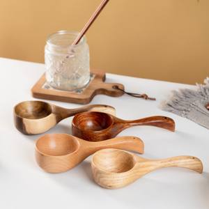 Vecchio Stile Artigianale Rosso Ecologico Durevole per Bagno e Immersione, in Legno Massello di Bambù, con Manico, per Riso e Cereali, Stile Semplice - Product Image 4