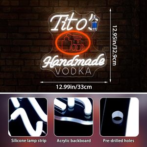 Letrero de Neón de <span class=keywords><strong>Vodka</strong></span> para Decoración de Pared, Letrero Luminoso de Neón Atenuable para Cuarto de Hombre, Letreros de Neón Personalizados - Product Image 3