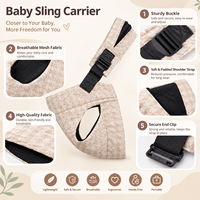 Porte-bébé avec sangle d'épaule réglable, siège extra rembourré pour un confort sans pression, sac de transport latéral pour tout-petit
