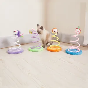 पालतू बिल्ली के खिलौने पेड़ की छड़ें खरोंचने वाले खिलौने मजेदार इंटरैक्टिव स्प्रिंग सर्पिल माउस खिलौना बिल्ली का बच्चा बिल्ली प्रशिक्षण खेलने का उपकरण पालतू जानवरों की आपूर्ति