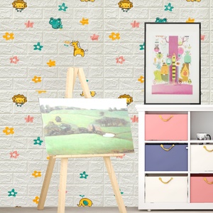 Giá rẻ PE Bọt bé trẻ em động vật phim hoạt hình hình nền phòng trang trí nội thất 3D dán tường - Product Image 3