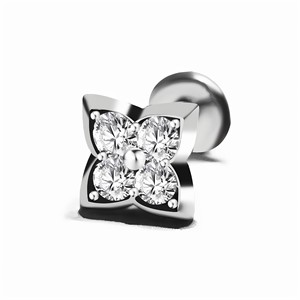 S925 <b>Sterling</b> <b>Silver</b> <b>Stud</b> Earrings Flower Shape Zircon Inlay Claw Setting For Men And Women Gift Jewelry - Product Image 4