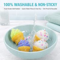 Jouet Squishy Cornet de Glace Coloré avec Confettis, Anti-stress, Cadeau pour Enfants, Idéal pour Fêtes et Magasins de Jouets