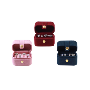 Estuche de Viaje para Joyas, Moderno y Lujoso, Rectangular, con Logotipo Personalizado, Mini Organizador de Anillos Portátil, Caja de Joyería de Terciopelo para Venta al por Mayor - Product Image 5