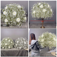 DKB Venta al por Mayor, Centro de Mesa con Diseño Ombre, Bola de Flores Grandes de Hortensias Blancas y Azules con Mezcla de Color Púrpura para Arreglos de Boda