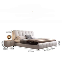 Lit de rangement moderne et confortable avec revêtement en cuir de qualité supérieure, taille Queen/King, certifié E0, directement de l'usine JUNYUHAO
