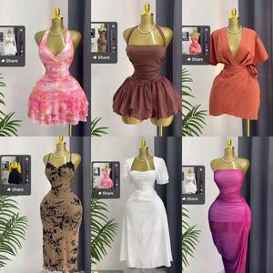 Vestido de moda casual de color liso con pequeñas rayas, estilo <span class=keywords><strong>Mashup</strong></span>, venta al por mayor, novedad 2026, superventas transfronterizo. - Product Image 2