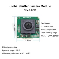 Obturateur global haute vitesse 1080P 60fps WDR 1/2.7 pouces HM2131 capteur CMOS industriel Mini Module de caméra analogique Usb 2MP