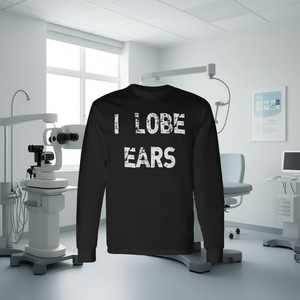 Camiseta de manga larga I Lobe Ears para audiólogos, otorrinolaringólogos y profesionales de la otorrinolaringología - Product Image 3