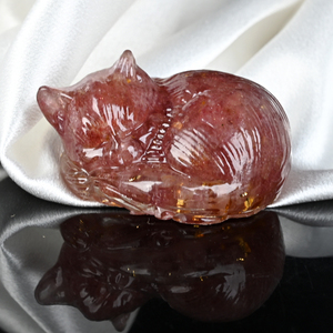 Nouvelles sculptures de chats en cristal en gros, pierres de guérison et copeaux de résine pour gravure décorative - Product Image 2
