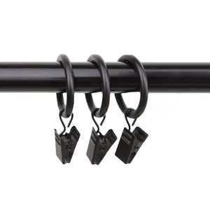 Accessoires <span class=keywords><strong>pour</strong></span> rideaux Clips de rideaux Anneaux de cintres Quincaillerie de rideaux Anneaux de rideaux en métal avec clip - Product Image 1