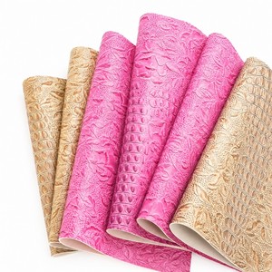 Tissu en cuir synthétique PU à motif floral crocodile gaufré brillant pour sacs à main, chaussures, rembourrage de canapé, artisanat DIY - Product Image 3