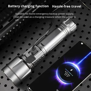 Lampe torche tactique multifonctionnelle ultra-lumineuse à longue portée rechargeable à lumière forte pour usage domestique portable de petite taille - Product Image 2