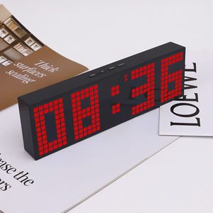 Réveil numérique à logo personnalisé, horloge LED matricielle à points, commande vocale, double usage (à poser ou à suspendre), couleurs éblouissantes, compte à rebours et compte à rebours en direct. - Product Image 3