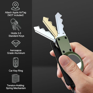 Aluminium sleutelorganizer voor AirTag tracker anti-verlies sleutelhouder met autosleutelring compacte EDC sleutelhanger tracker houder - Product Image 4