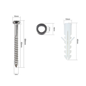 Vis de fixation au sol pour toilettes Aojiele, 64 mm, boulon d'ancrage en acier inoxydable 304 avec rondelle et manchon en plastique pour l'installation dans la salle de bain - Product Image 1