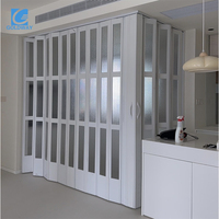 Meilleur prix Chine Portes de salle de bain Portes intérieures de cuisine Portes pliantes coulissantes en PVC pour cloison