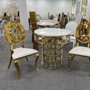 Cadeira de jantar moderna de luxo com encosto alto em veludo e aço inoxidável para casamento ao ar livre, modelo novo para venda