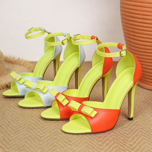 Nuevas Sandalias de Tacón Alto con Lazo, Estilo Verano, Tacones de Aguja, Punta Abierta, Correa con Hebilla, Zapatos de Mujer Elegantes y a la Moda - Product Image 5