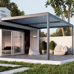 Gazebo extérieur à toit rigide en aluminium avec pergola en alliage d'aluminium revêtue et cadre enduit de poudre Tonnelles coupe-vent et résistantes à la pourriture - Product Image 2