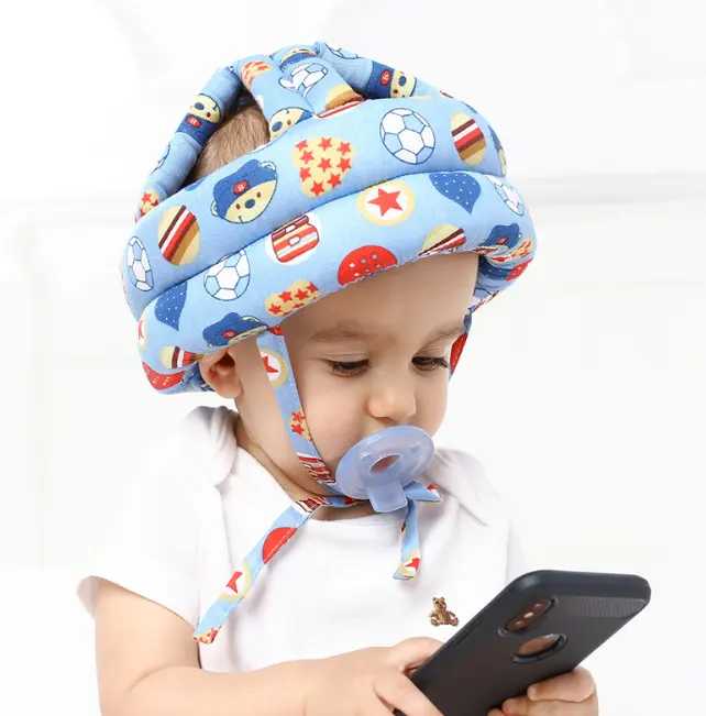 Шапка для малышей, защитная шапка от столкновений, мягкая удобная Защитная шапка для головы, Регулируемый шлем безопасности ребенка
