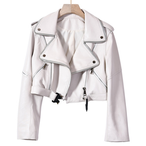 <span class=keywords><strong>Di</strong></span> alta Qualità Giacche <span class=keywords><strong>di</strong></span> <span class=keywords><strong>Pelle</strong></span> per le Signore Bianco Corto Donna <span class=keywords><strong>di</strong></span> Fantasia <span class=keywords><strong>Giacca</strong></span> <span class=keywords><strong>di</strong></span> <span class=keywords><strong>Pelle</strong></span> - Product Image 1