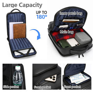 <span class=keywords><strong>Sac</strong></span> <span class=keywords><strong>à</strong></span> <span class=keywords><strong>dos</strong></span> d'affaires imperméable en <span class=keywords><strong>cuir</strong></span> PU de haute qualité avec port de charge USB pour hommes - Product Image 3