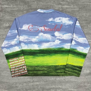 Screen Print Designer Cropped <b>T</b> <b>Shirt</b> Heavyweight 100% Cotton <b>T</b>-<b>Shirt</b> Manufacturer Custom Graphic Oversized <b>Long</b> Sleeve <b>Shirts</b> - Product Image 2