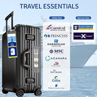 Porte-étiquette de bagage en plastique transparent de qualité supérieure de 6 pouces avec boucles de fixation pour les compagnies NCL, Princess, Carnival, Royal Caribbean et Celebrity