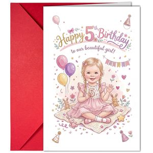 Biglietto d'<span class=keywords><strong>Auguri</strong></span> Divertente per <span class=keywords><strong>Compleanno</strong></span> <span class=keywords><strong>Bambina</strong></span> <span class=keywords><strong>1</strong></span>-10 Anni con Messaggio e Busta Vuota, Set in Carta Patinata - Vendita all'Ingrosso - Product Image 5