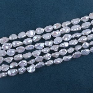 Perla Barroca Regenerada de Agua Dulce Natural de Zhuji de 8-9 mm, Blanca, Keshi, Semiterminada, para Joyería Hecha a Mano, Accesorio con Fuerte Brillo - Product Image 2