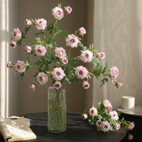 Hoogwaardige multi-head enkelstam gerimpelde stoffen rozen kunstbloemen voor thuisdecoratie Moederdag wildflower arrangement