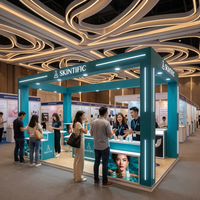 Stand d'exposition modulaire 3x6 en aluminium sur mesure avec impression SEG et éclairage LED pour comptoir de comptage des visiteurs