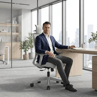 Chaise de bureau de direction ergonomique neuve en maille, inclinable et rembourrée, pivotante pour ordinateur