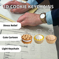 Porte-clés anti-stress créatif imprimé en 3D, simulation de dessert, avec son de clavier, jouet de relaxation pour pendentif clicker mignon