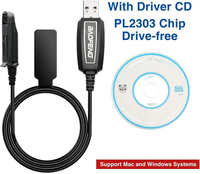 Cable de Programación USB para Walkie Talkie Analógico Baofeng UV9R Pro Plus A58 9700, Línea de Datos para Radio Intercomunicador con Software de Controlador en CD