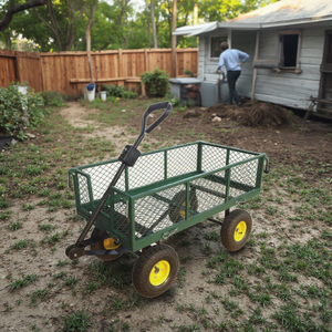 Tc1840a lưới thép vườn xe đẩy giỏ hàng, gấp tiện ích Wagon giỏ hàng với có thể tháo rời bên 10 inch 3.50-4 khí nén bánh xe - Product Image 5