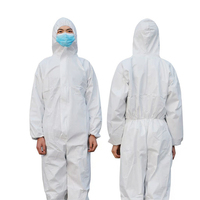 Combinaison jetable non tissée à capuche sans couvre-pieds, anti-poussière, de protection et d'isolement pour le nettoyage industriel