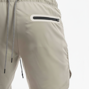 กางเกงขาสั้นกีฬาสำหรับผู้ชายกางเกงขาสั้นผ้าลูกฟูกแบบลำลองเอวสูงดีไซน์แบบลำลองพร้อมวัสดุผ้าลูกฟูกแบบยาวถึงเข่าระบายอากาศได้ดี - Product Image 1