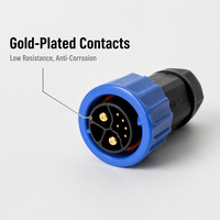 Connecteur circulaire étanche LNLEE M23 2+1+5 8 broches à verrouillage automatique pour batterie au lithium, prise mâle et prise femelle pour panneau
